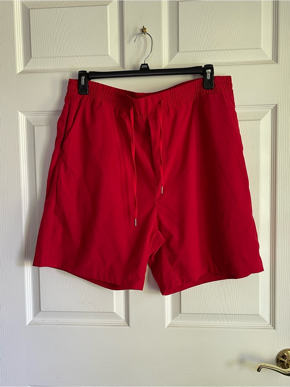 Bright Red Drawstring Athletic Shorts